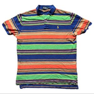 Mens Ralph Lauren Polo Colorful Stripes Vintage Fashion
